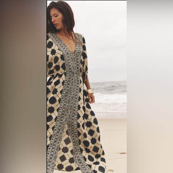 Zara Printed Caftan Maxi Dress – Sequin Detail – XS-S – NWT - Picture 7 of 15